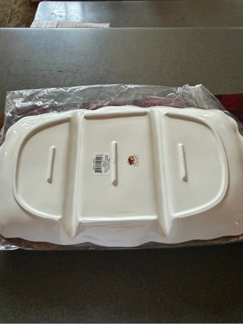 ROYAL ALBERT OCR 3 partition Serving Tray, 17.5”x9.5”, New in Box, Royal Doulton